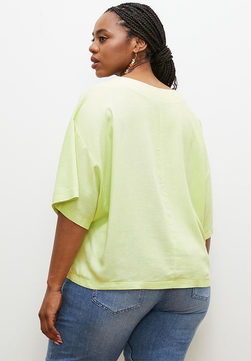 edit - Oversized linen boxy tee - lime