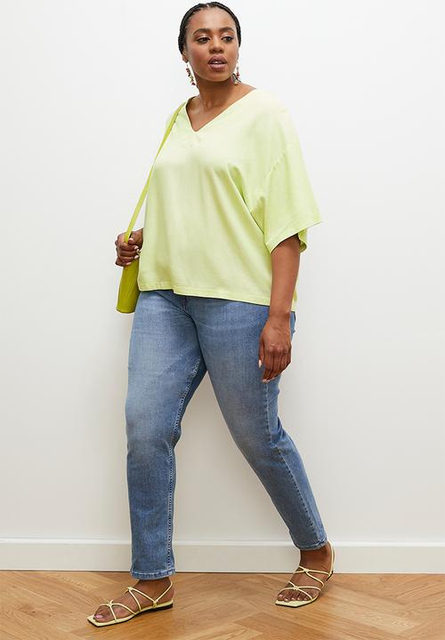 edit - Oversized linen boxy tee - lime