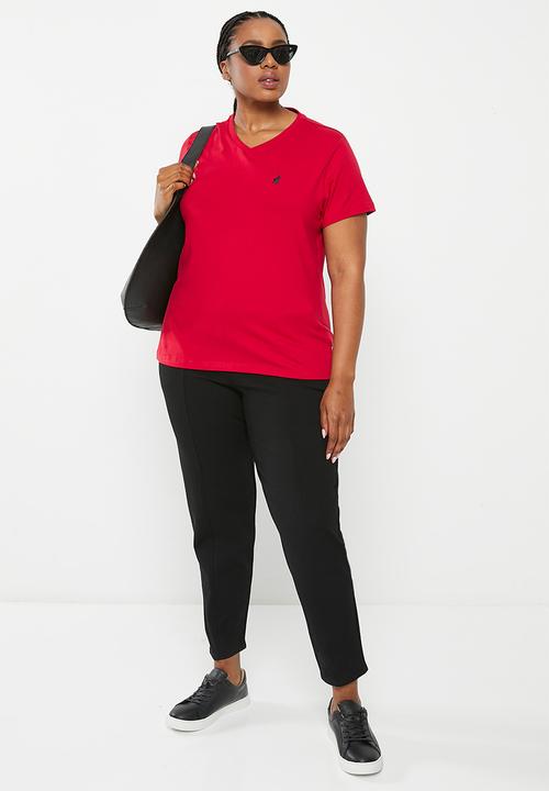 POLO - Plus kelly v-neck tee - red
