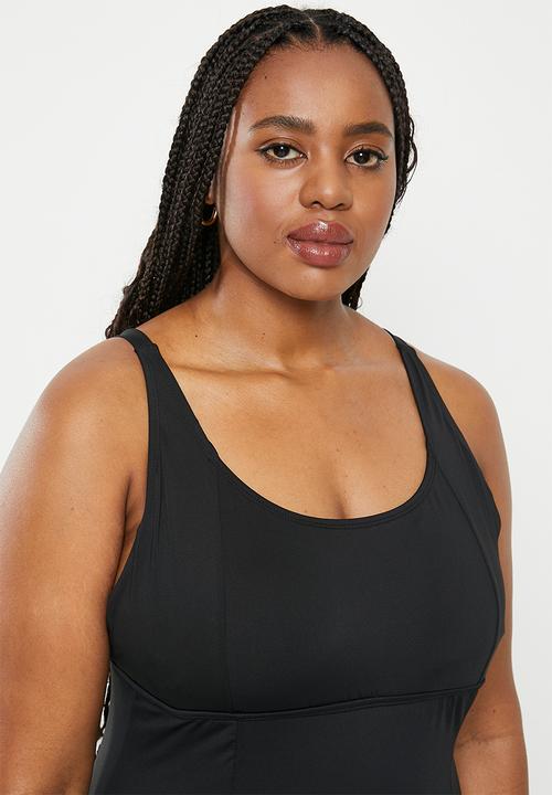 Cotton On - Plus scoop neck D+ one piece full - black