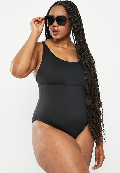 Cotton On - Plus scoop neck D+ one piece full - black