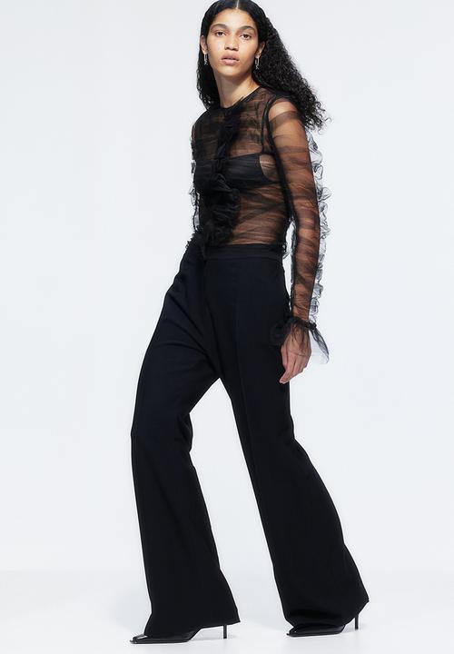 H&M - H&M Studio: Frilled tulle top - midnight black 