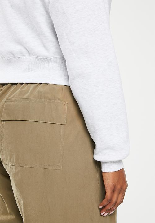 Cotton On - Plus plush cropped long sleeve zip through - cloudy grey marle