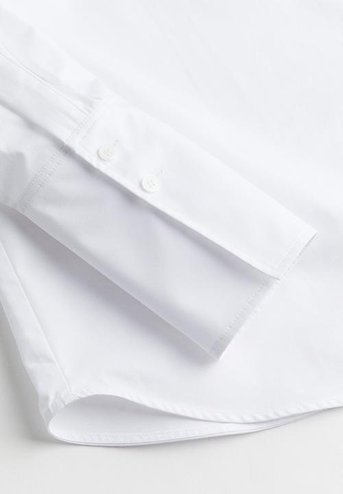 H&M - H&M Studio: Cotton bow shirt - white