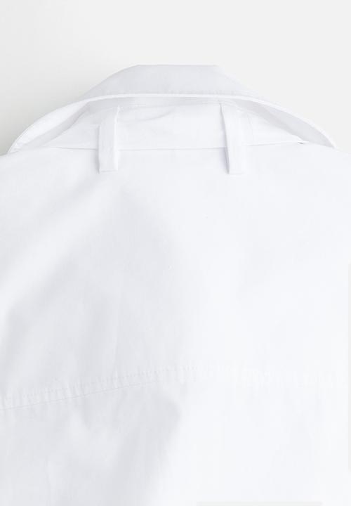 H&M - H&M Studio: Cotton bow shirt - white