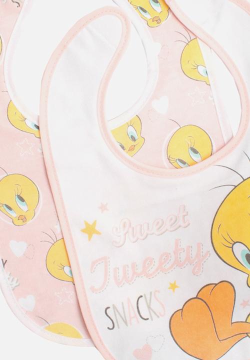 The Character Group (Legacy) - Tweety 2 pack jersey bib - pink
