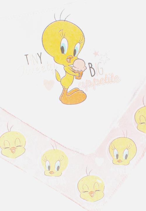 The Character Group (Legacy) - Tweety 2 pack jersey bib - pink