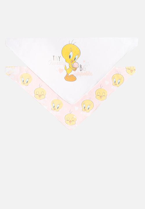 Character Group - Tweety 2 pack bandanna bib - pink