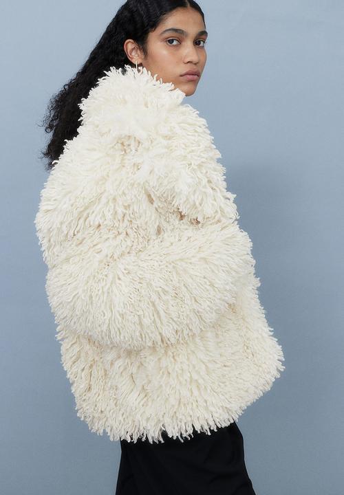 H&M - H&M Studio: Fuzzy jacket - cream