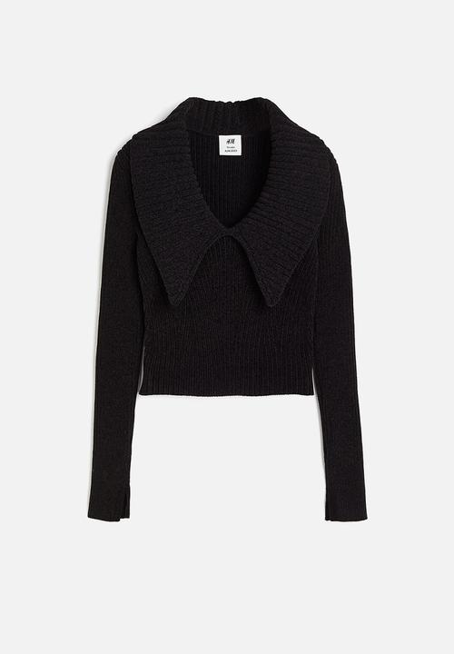 H&M - H&M Studio: Chenille chelsea-collar jumper - charcoal grey