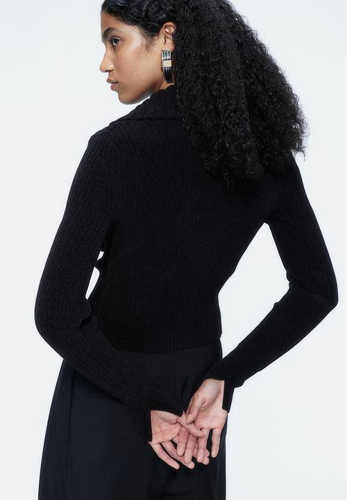 H&M - H&M Studio: Chenille chelsea-collar jumper - charcoal grey