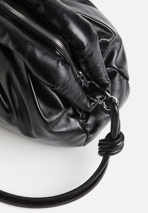 H&M - H&M Studio: Leather shoulder bag - midnight black
