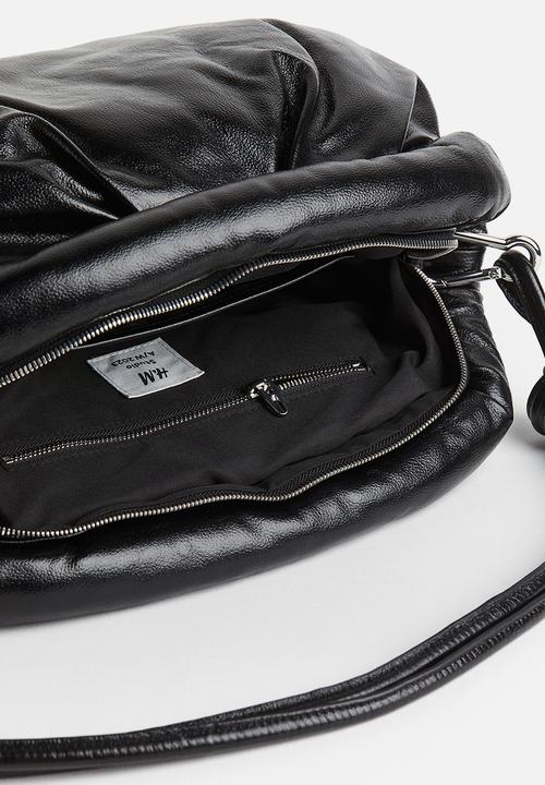 H&M - H&M Studio: Leather shoulder bag - midnight black