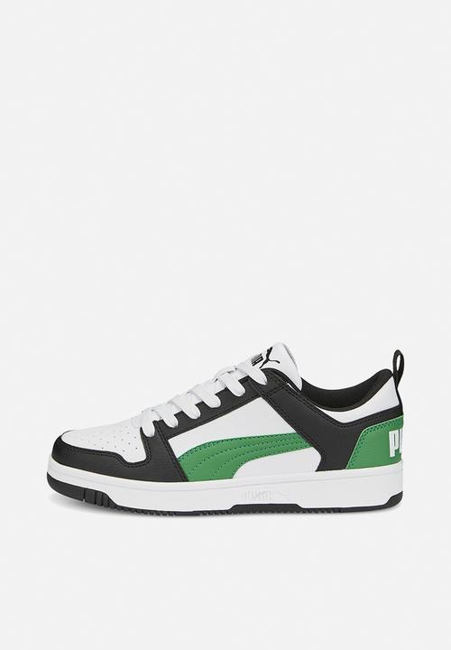 PUMA - Rebound layup lo s jr - puma white/Achive green/puma black