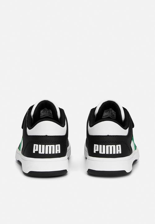 PUMA - Rebound layup lo s jr - puma white/Achive green/puma black