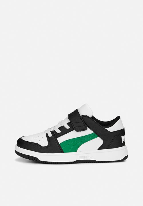 PUMA - Rebound layup lo s jr - puma white/Achive green/puma black