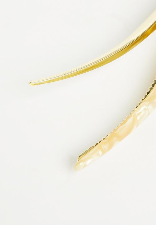 Rubi - Ally hair claw clip - white marble