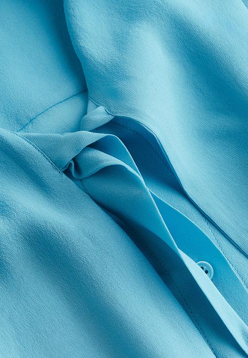 H&M - H&M Studio: Sheer silk bow blouse - teal