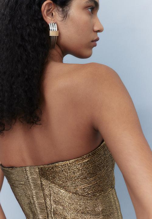 H&M - H&M Studio: Shimmering bustier top - gold-coloured 