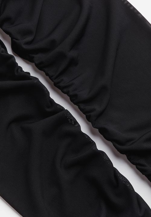 H&M - H&M Studio: Ruched mesh leggings - midnight black