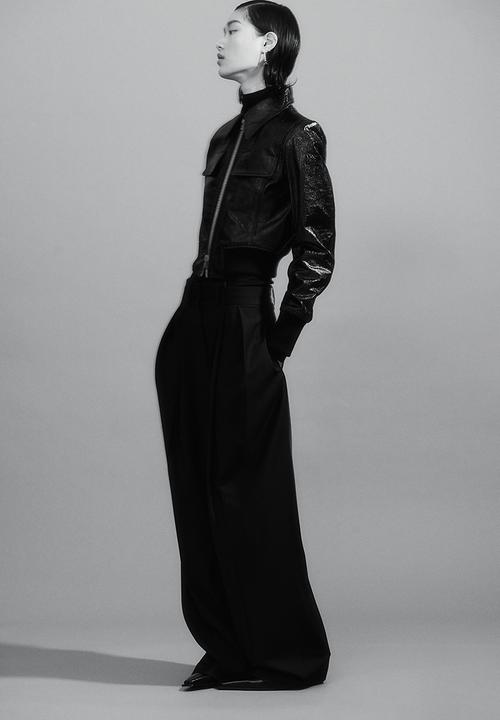 H&M - H&M Studio: Leather biker jacket - midnight black