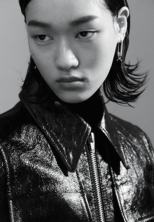 H&M - H&M Studio: Leather biker jacket - midnight black