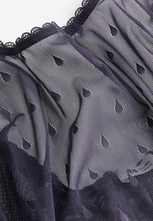 H&M - H&M Studio: Jacquard-mesh body - dark mauve/teardrop