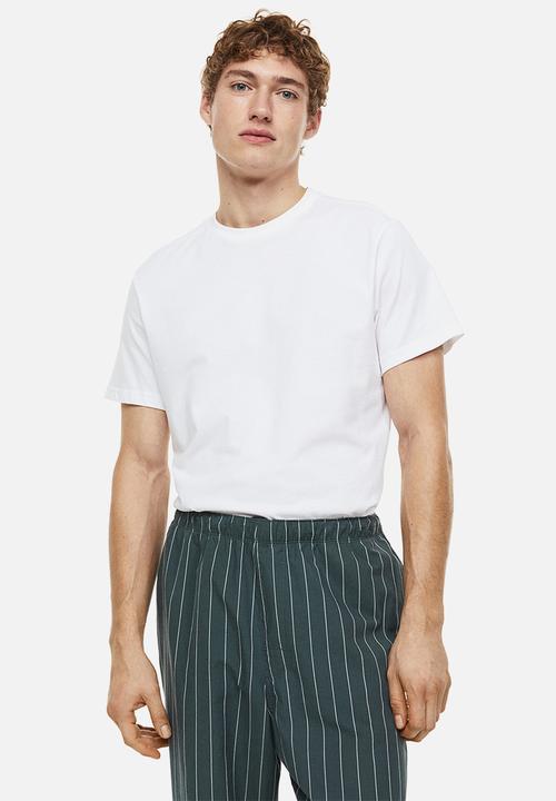 H&M - Relaxed fit pyjama bottoms - dark green pinstriped