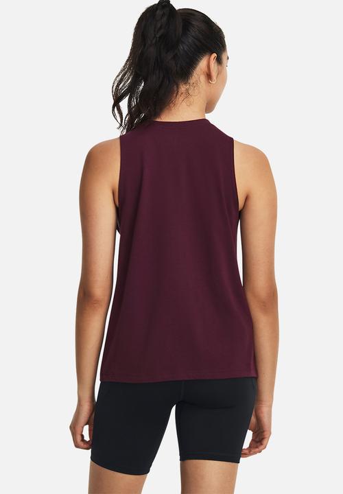 Under Armour - Ua live sportstyle tank - dark maroon & white