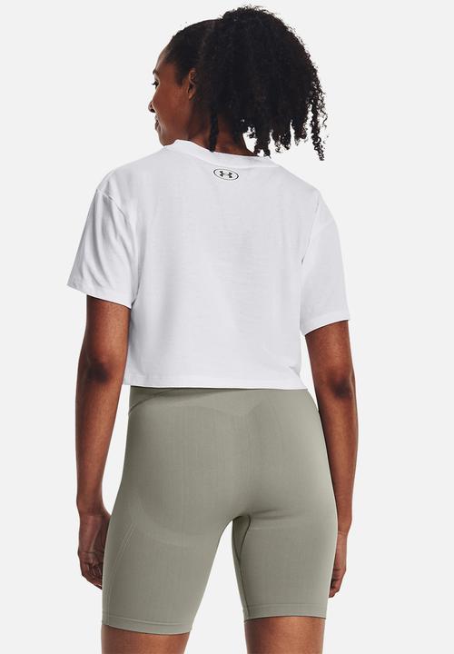 Under Armour - Ua collegiate crop short sleeve - white & colorado sage