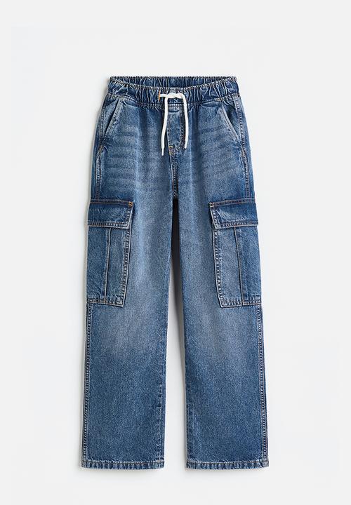 H&M - Loose fit cargo joggers - denim blue