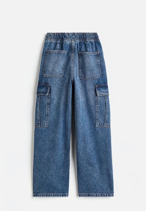 H&M - Loose fit cargo joggers - denim blue