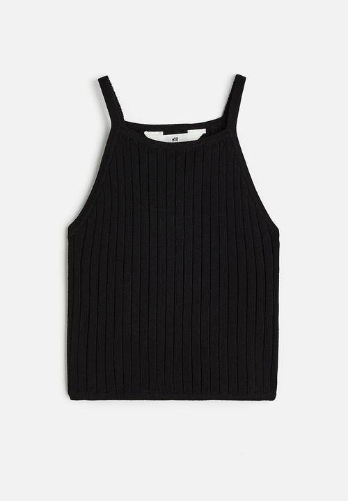 H&M - Rib-knit vest top - black