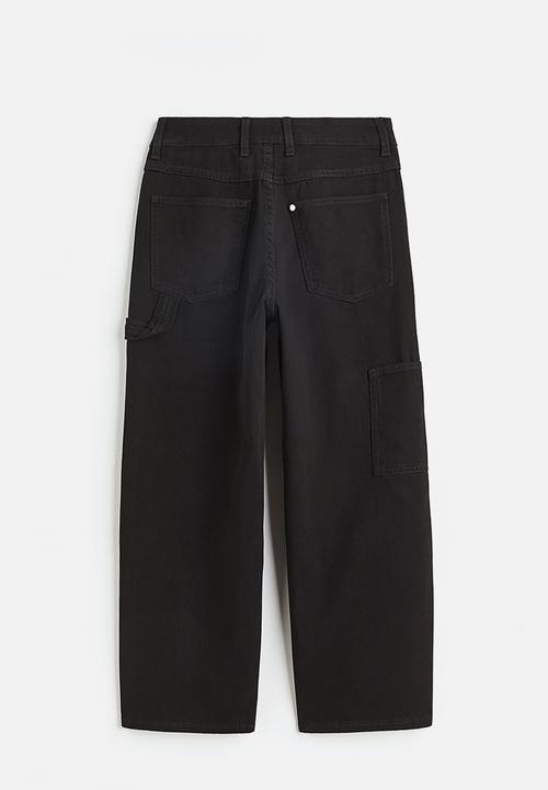 H&M - Baggy fit twill trousers - black