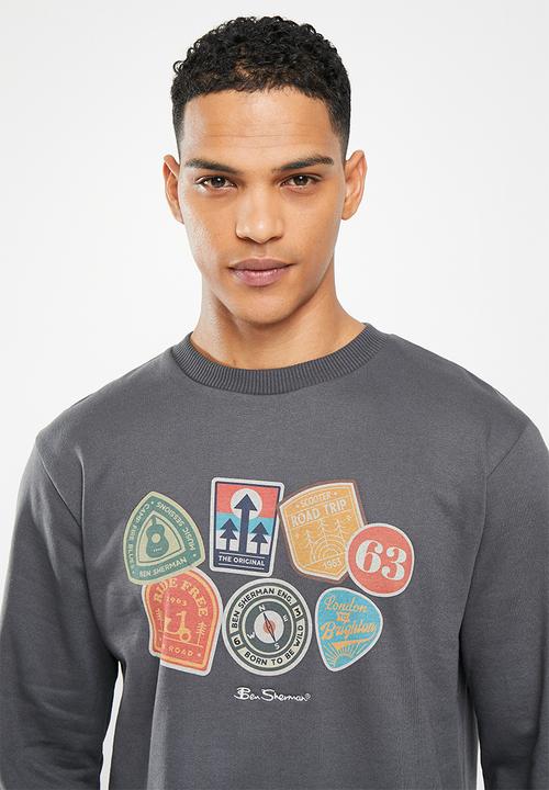 Ben Sherman - Outdoor badges crew sweater - charcoal 