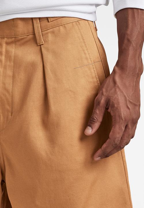 G-STAR - Worker chino short - draper dobby - stone
