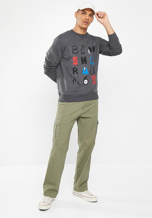 Ben Sherman - Typography crew sweater - charcoal