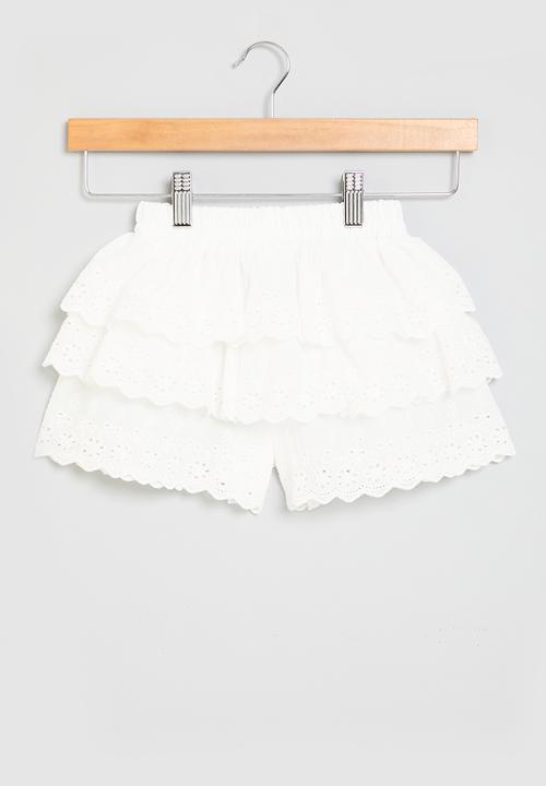 Pop Candy - Anglaise skort -white