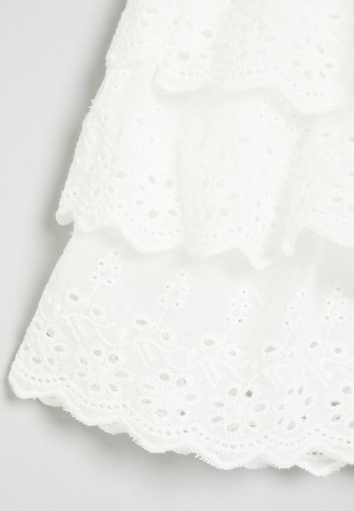 Pop Candy - Anglaise skort -white