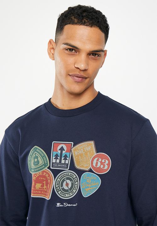 Ben Sherman - Outdoor badges crew sweater - navy 