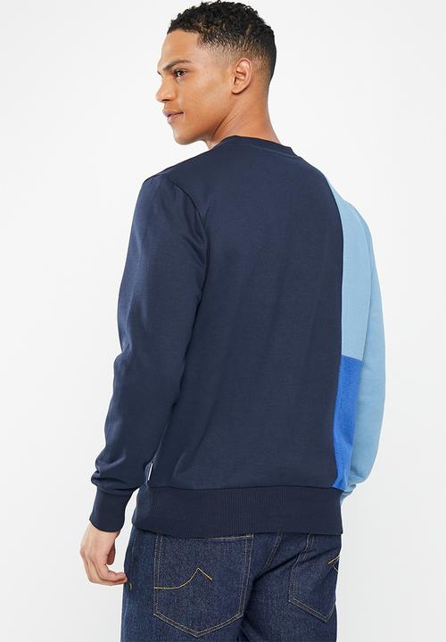Ben Sherman - Col block crew sweater - navy 