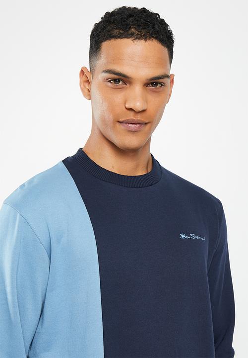 Ben Sherman - Col block crew sweater - navy 