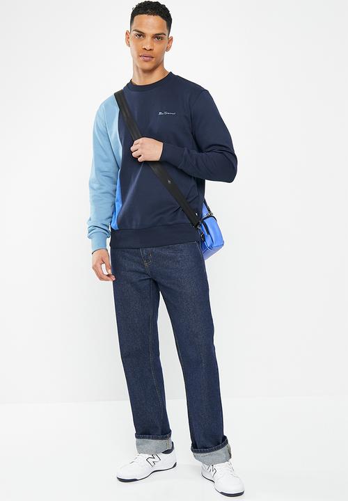 Ben Sherman - Col block crew sweater - navy 
