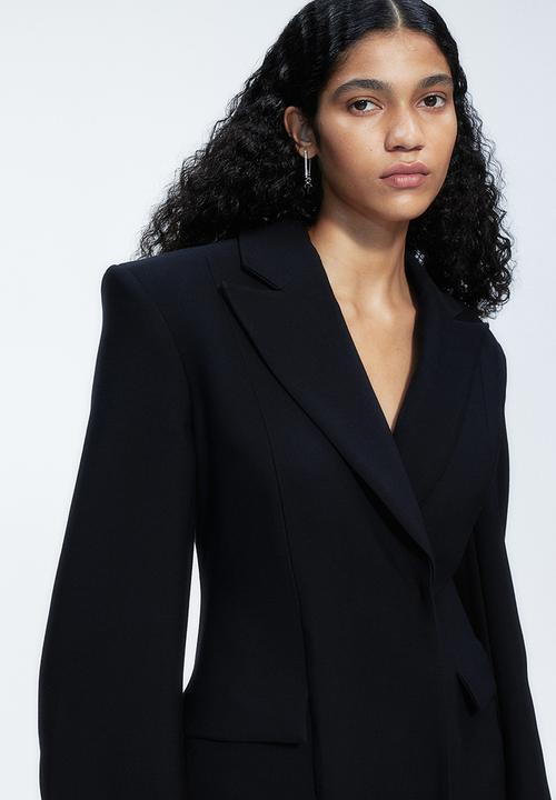 H&M - H&M Studio: Wool-blend hourglass blazer - midnight black