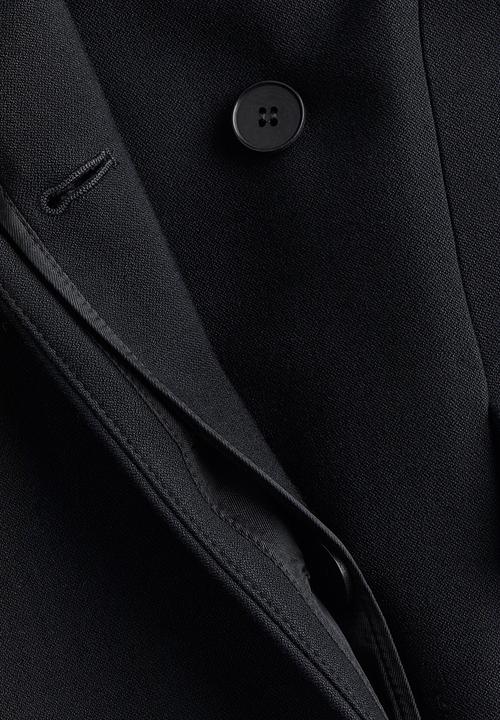 H&M - H&M Studio: Wool-blend hourglass blazer - midnight black