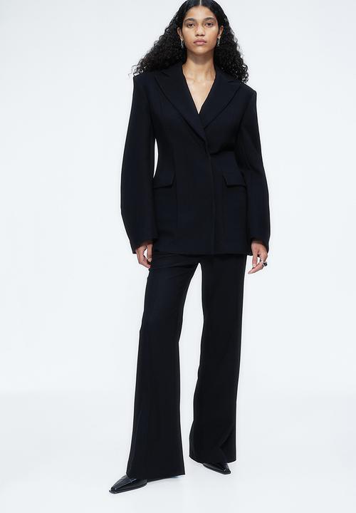 H&M - H&M Studio: Wool-blend hourglass blazer - midnight black