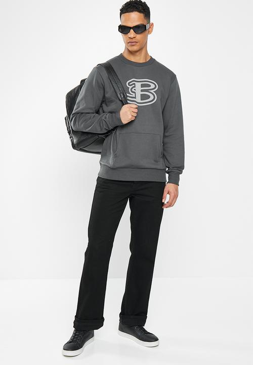 Ben Sherman - B kangaroo pkt sweater - chorcoal 
