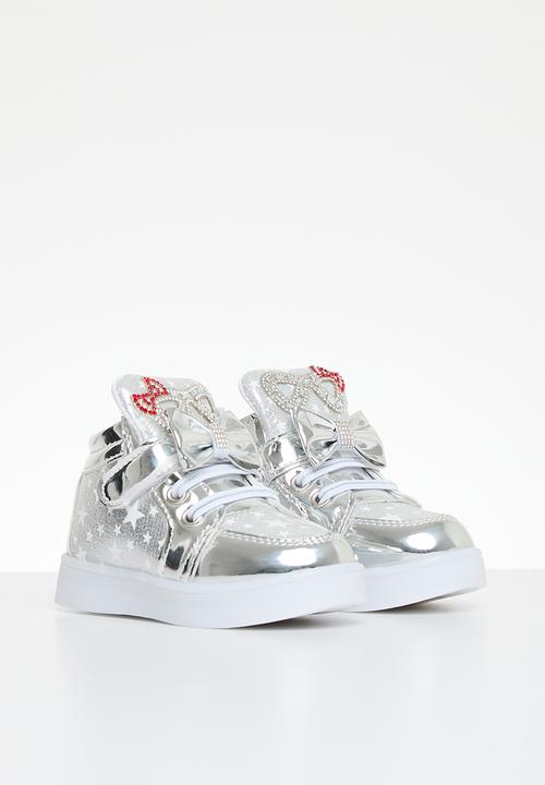 Pop Candy - Velcro strap light up sneakers - silver