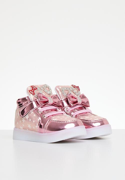 Pop Candy -  Velcro strap light up sneakers - pink 