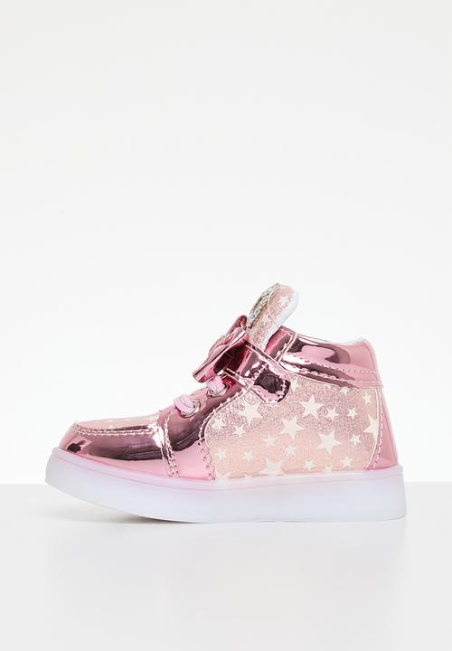 Pop Candy -  Velcro strap light up sneakers - pink 